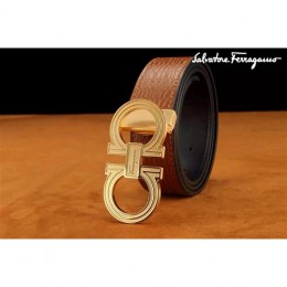 Men's Ferragamo Special Edition Adjustable Leather Double Gancini Buckle Belt 001