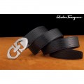 Men's Ferragamo Special Edition Adjustable Leather Double Gancini Buckle Belt 006
