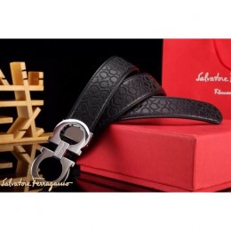 Men's Ferragamo Special Edition Adjustable Leather Double Gancini Buckle Belt 010