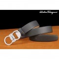 Men's Ferragamo Special Edition Adjustable Leather Double Gancini Buckle Belt 011