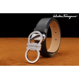 Men's Ferragamo Special Edition Adjustable Leather Double Gancini Buckle Belt 011