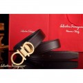 Men's Ferragamo Special Edition Adjustable Leather Double Gancini Buckle Belt 015