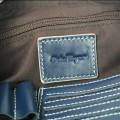 Men's Ferragamo Blue Leather Logo Front Small Tote Bag