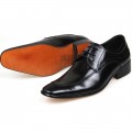 Men's Ferragamo Aiden Patent Leather Lace-up Shoes Black