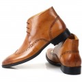 Men's Ferragamo Aritz Lace-Up Dress Boots Brown