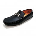 Men's Ferragamo Shoes Loafers Buckle Leather Coffee