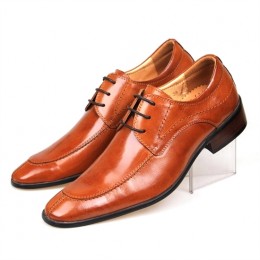 Men's Ferragamo Aiden Patent Leather Lace-up Shoes Brown