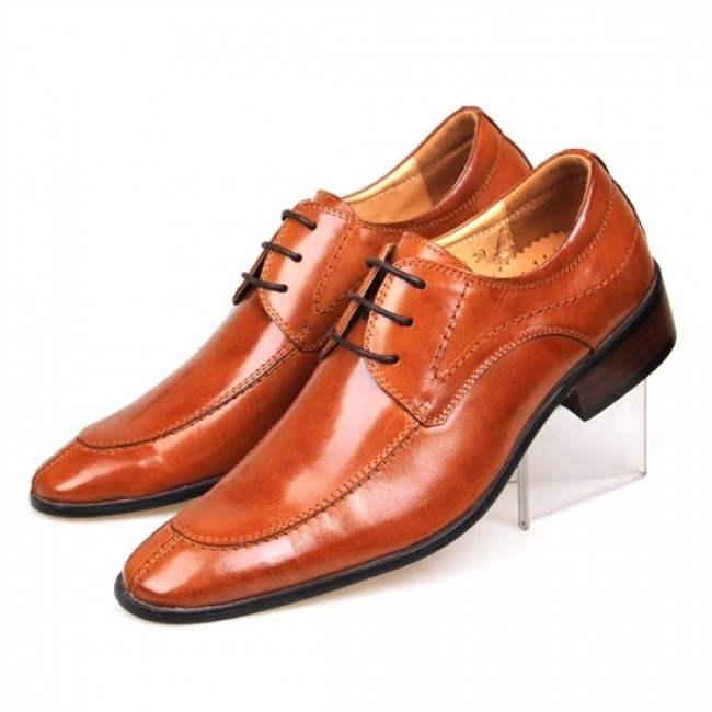 Men's Ferragamo Aiden Patent Leather Lace-up Shoes Brown