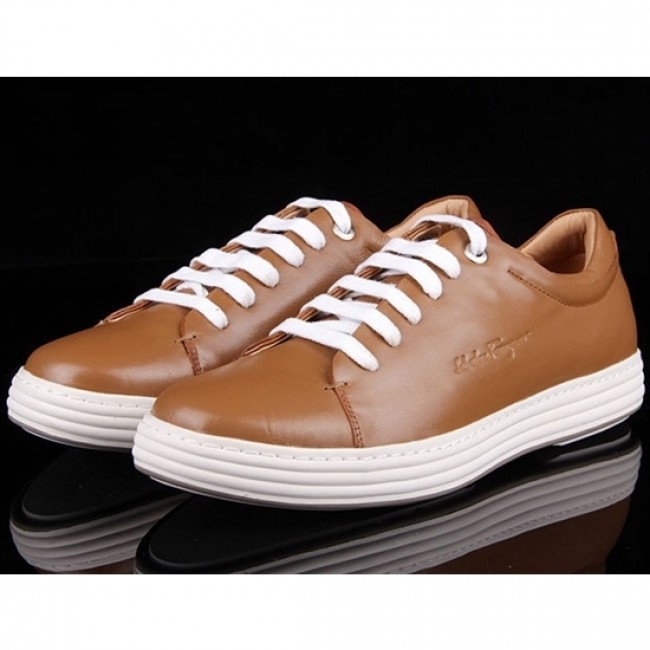 Men's Ferragamo Calfskin Sneaker In Brown