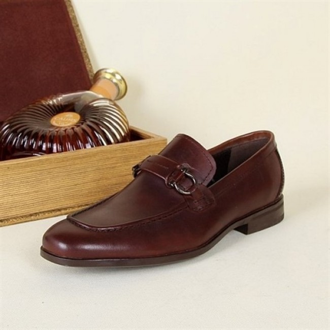 Men's Ferragamo Gancio Bit Loafer Coffee Shoes