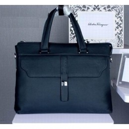 Men's Ferragamo Grained Briefcase Blue Bag TH-S912