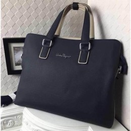 Men's Ferragamo Bag Grain Briefcase Blue TH-S911