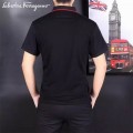 Men's Ferragamo Short Polo T-Shirt in black Cheap Sale