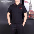 Men's Ferragamo Short Polo T-Shirt in black Cheap Sale