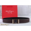 Men's Ferragamo Gentle Monster leather belt with double gancini buckle GM008