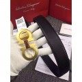 Men's Ferragamo Gentle Monster leather belt with double gancini buckle GM013