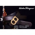 Men's Ferragamo Gentle Monster leather belt with double gancini buckle GM021