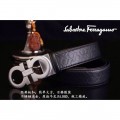 Men's Ferragamo Gentle Monster leather belt with double gancini buckle GM025