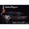 Men's Ferragamo Gentle Monster leather belt with double gancini buckle GM026