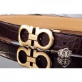 Men's Ferragamo Gentle Monster leather belt with double gancini buckle GM030