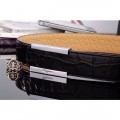 Men's Ferragamo Gentle Monster leather belt with double gancini buckle GM032
