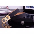 Men's Ferragamo Gentle Monster leather belt with double gancini buckle GM036