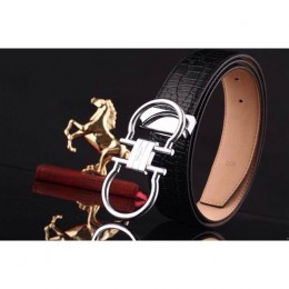 Men's Ferragamo Gentle Monster leather belt with double gancini buckle GM061