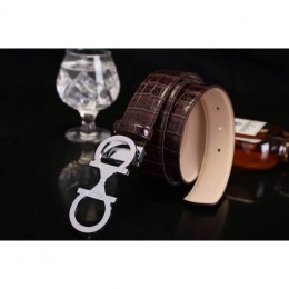 Men's Ferragamo Gentle Monster leather belt with double gancini buckle GM066