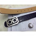 Men's Ferragamo Gentle Monster leather belt with double gancini buckle GM070