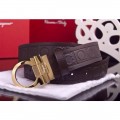 Men's Ferragamo Gentle Monster leather belt with double gancini buckle GM082