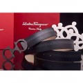 Men's Ferragamo Gentle Monster leather belt with double gancini buckle GM090