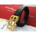 Men's Ferragamo Gentle Monster leather belt with double gancini buckle GM097