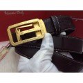 Men's Ferragamo Gentle Monster leather belt with double gancini buckle GM097