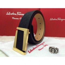 Men's Ferragamo Gentle Monster leather belt with double gancini buckle GM117