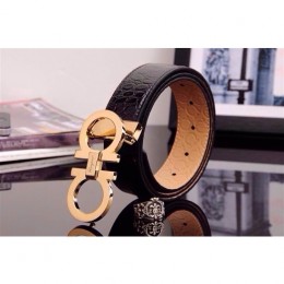 Men's Ferragamo Gentle Monster leather belt with double gancini buckle GM121