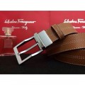Men's Ferragamo Gentle Monster leather belt with double gancini buckle GM125