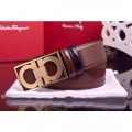 Men's Ferragamo Gentle Monster leather belt with double gancini buckle GM127