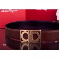 Men's Ferragamo Gentle Monster leather belt with double gancini buckle GM127