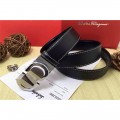 Men's Ferragamo Gentle Monster leather belt with double gancini buckle GM134