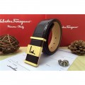 Men's Ferragamo Gentle Monster leather belt with double gancini buckle GM137