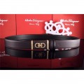 Men's Ferragamo Gentle Monster leather belt with double gancini buckle GM145