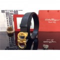 Men's Ferragamo Gentle Monster leather belt with double gancini buckle GM153