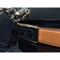 Men's Ferragamo Gentle Monster leather belt with double gancini buckle GM156