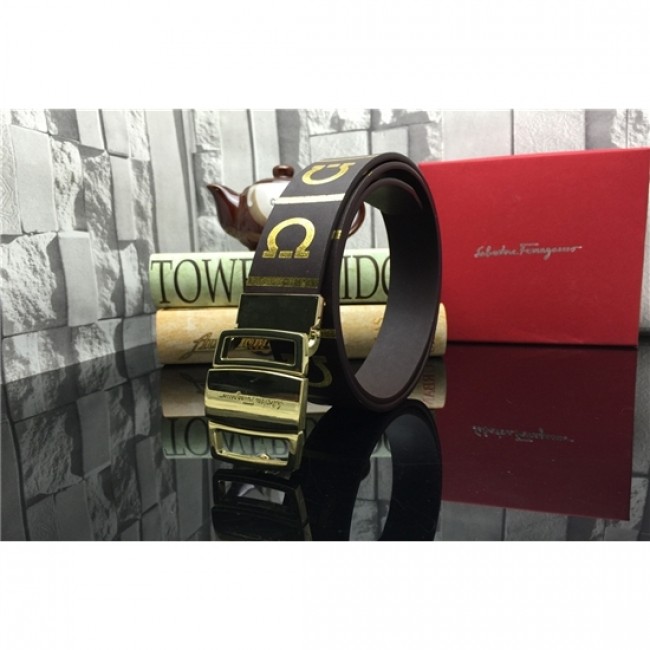 Men's Ferragamo Gentle Monster leather belt with double gancini buckle GM167