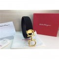 Men's Ferragamo Gentle Monster leather belt with double gancini buckle GM180