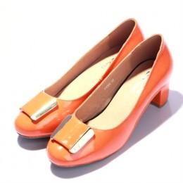 Women's Ferragamo Orange Pumps My Thais Low Heel