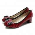 Women's Ferragamo My Flair Shoes Red Leather Pumps