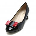 Women's Ferragamo My Flair Black Leather Pumps