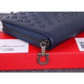 Women's Ferragamo zip around wallet dark blue